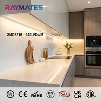 Ruban LED SMD 10 mm à 240 LED super lumineux pour éclairage d'armoire, bande lumineuse LED intelligente, petite bande LED SMD2216 super étroite à 240 LED