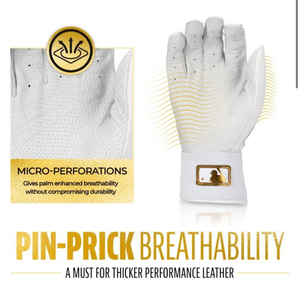 High Quality Long Cuff Genuine Carbetta Leather <b>Baseball</b> Batting Gloves Hot Selling Custom Made Softball Batting Sports Glove - Product Image 3