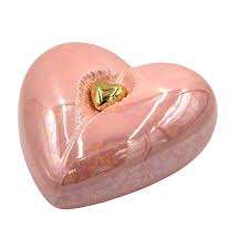 Urne funéraire rose bicolore en forme de cœur avec mini cœur pour cendres, Cœur pour cendres funéraires en métal laiton/aluminium - Product Image 4