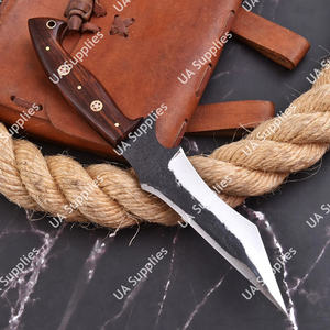 Cuchillo Táctico de Supervivencia y Caza de Hoja Fija Forjado a Mano con Espiga Completa, Funda, para Exteriores, Desollador, Camping, Acero 1095, Mango de Madera de Palisandro, ODM - Product Image 5