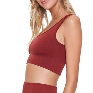 Solid Trader Athletic Activewear Gym Workout Fitness Yoga Stretch Flexible Body Hugging <b>Smart</b> Casual Neat Outfits Women Crop Top - Product Image 2