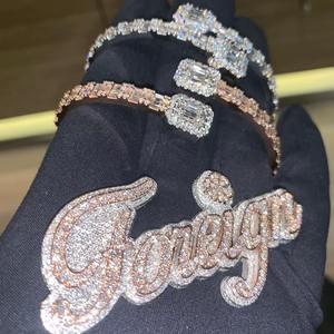 Colgantes de Letra 'P' con Diseño 'Ice' de Plata de Ley 925 Bañada en Oro, con Moissanita VVS (Prueba de Diamante), Joyería Hip Hop - Product Image 1