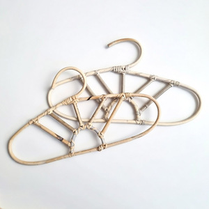 Custom logo design rattan hanger for clothes <b>displaying</b> wholesale cost handcrafted cane hangers - Product Image 5