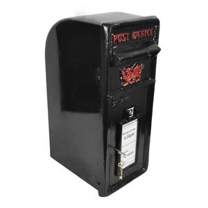 Gift Ideas Heavy Duty Metal Post <b>Box</b> <b>With</b> <b>Lock</b> Black Coated Handmade Decorative Letter <b>Box</b> Custom Text Engrave - Product Image 1