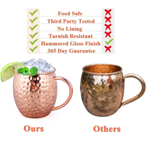 Grande tasse Moscow Mule en cuivre massif, faite à la main, en cuivre pur, pour café et bière, tasse créative très vendue - Product Image 2