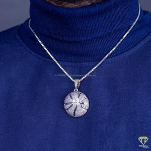 Luxury Sports Inspired Pendant With Sparkling Moissanite Stones And Modern Silver Finish Design - Product Image 3