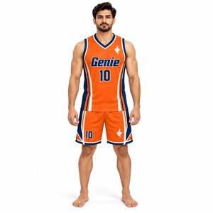 Ensemble de maillot et short de basket-ball pour hommes, respirant, léger, vêtements de sport athlétiques, pour entraînement d'équipe et matchs - Product Image 1