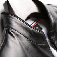 Veste en cuir PU noir pour homme, col montant, fermeture éclair, coupe ajustée, décontractée, pour l'hiver, extérieur uni, séchage rapide, satin de haute qualité