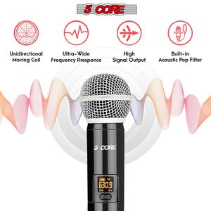 Sistema de Micrófono Inalámbrico VHF Profesional, Micrófono de Mano Inalámbrico Portátil para Bodas y Karaoke, Stock en Nueva Zelanda - Product Image 3