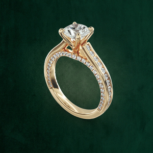 Anillo de Oro Sólido de 18K con Dos Piedras Redondas Brillantes del Zodíaco y Engaste de Puntas - Venta al por Mayor OEM B2B Personalizada - Product Image 5