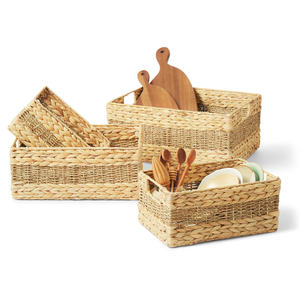 Paniers en paille naturelle de qualité supérieure, bon prix, panier en jacinthe d'eau, conteneur de rangement polyvalent - Product Image 3