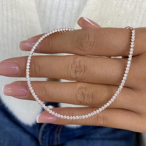 สร้อยคอเทนนิสเพชรขายดีที่สุด ทำจากทองคำแท้ พร้อมเพชรธรรมชาติที่ได้รับการรับรอง มีจำหน่ายในปริมาณมาก - Product Image 1