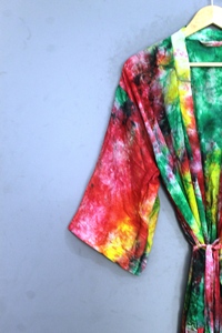 Robe Kimono Vintage en Soie Satinée Florale pour Femme, Longueur Genou, Manches Trois-Quarts, avec Cordon de Serrage, Vêtement de Nuit Automne, Peignoir Cache-Corps - Product Image 6