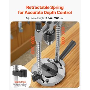 Guida di Precisione Portatile per Trapano con Impugnatura Grande e Piloni di Guida in Alluminio Multi-Angolo e Boccole di Guida - Product Image 5