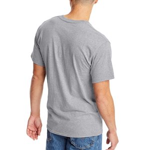 T-shirt pour homme, col rond, manches courtes, noir uni, coupe classique, coton jersey, couleur unie, respirant - Product Image 6