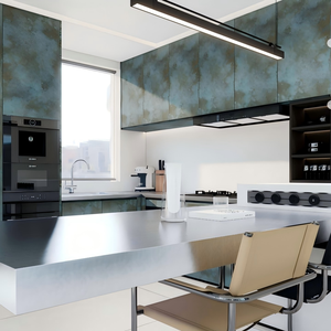 Meuble de cuisine moderne texturé en forme de L avec appareils électroménagers intégrés - Product Image 3