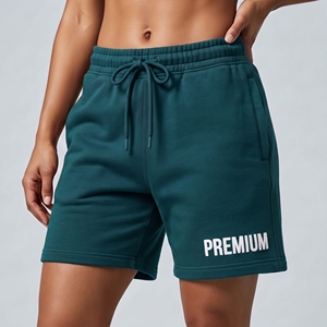 <b>Women's</b> Cotton Fleece Loose Fit <b>Bermuda</b> <b>Shorts</b> Solid Color Drawstring Waist Casual Athletic Wear Mid Rise Pockets Winter Style - Product Image 1