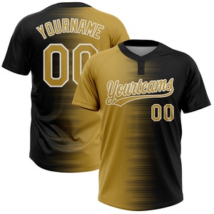Nouvelle Arrivée Maillot de Softball Noir Doré Design Dégradé Ombré Respirant Séchage Rapide Performance Uniforme d'Équipe Fabricant - Product Image 1