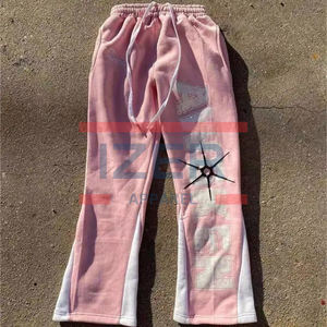 Pantalon de survêtement personnalisé décontracté à taille épaisse pantalon de survêtement baggy en coton polaire ample à jambes évasées pantalon de survêtement empilé - Product Image 3