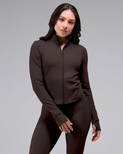 OEM ODM <b>Women's</b> Gym <b>Jacket</b> Stand Collar Full Zip Slim Fit Workout Yoga <b>Running</b> Sports Activewear - Product Image 1