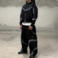 Nouvel Arrivage Survêtement Homme Streetwear Mode Épais Zippé Délavé à l'Acide Coupe Ample Oversize