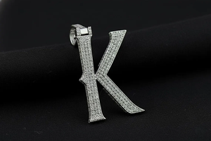 925 Silver Hip Hop Style Moissanite <b>Initial</b> Pendant, Personalized Letter Gold Plated Jewelry, Unique Stylish Diamond Jewelry - Product Image 5