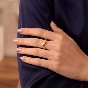 Elegant Heart Design Gold Plated <b>Adjustable</b> <b>Ring</b> for Women Modern Open Band Fashion Jewelry Anniversary Gift Wholesale - Product Image 2