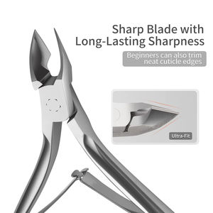 Pince à cuticules professionnelle en acier inoxydable, coupe-peaux mortes pour manucure et pédicure, lames de précision affûtées, mâchoires larges pour doigts - Product Image 4