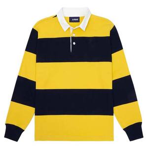 Camiseta de Rugby Estampada de Algodón 100% Grueso al por Mayor, Personalizada con Rayas, Tallas Grandes, Transpirable, Antibacteriana, de Secado Rápido - Product Image 4