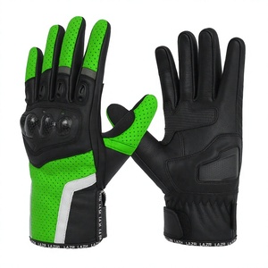 Top handmade custom design perforated leather motorbike riding gloves with top safety standard for street cafe racer and touring - Product Image 1