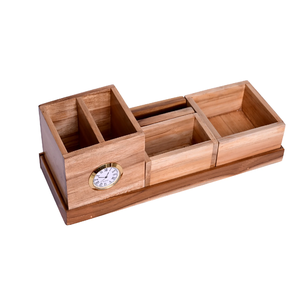 Organisateur de papeterie multifonctionnel en bois, porte-stylos, porte-cartes de visite, design décoratif, cadeau de collection, porte-stylos de bureau - Product Image 1