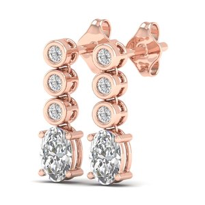 REYES Nouveauté Boucles d'oreilles pendantes en diamant de laboratoire CVD HPHT en argent sterling 925 plaqué or 14 carats, bijoux fins pour femmes - Product Image 3