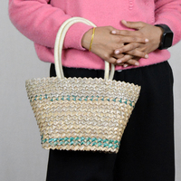 Tas Anyaman Jerami Berkualitas Tinggi Desain Lanskap Ramah Lingkungan Tas Sehari-hari yang Lembut - Desain Baru Lapisan Serat Bambu Tali Tunggal
