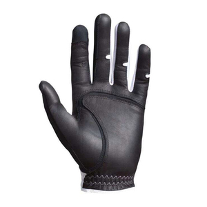 Gants de golf en cuir véritable noir et blanc antidérapants unisexes pour le sport - Product Image 2