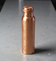 Bouteille d'eau ayurvédique en cuivre pur gravé, design martelé, écologique, isolation thermique, rétro, pour la maison, le bureau, la salle de sport, adultes