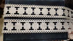 Encaje GPO de diseño elaborado, ideal para prendas de boda, bordes de blusas y prendas étnicas. - Product Image 3