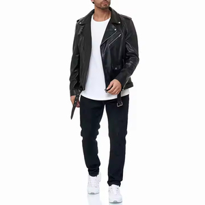 PU Leather Winter Street Wear <b>Slim</b> <b>Fit</b> <b>Jacket</b> Customized Logo Front Breathable OEM Customized - Product Image 6