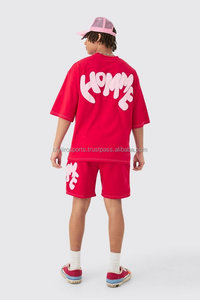 Ensemble de survêtement décontracté d'été 2 pièces pour homme en coton tricoté de haute qualité, short de sport et short de survêtement unis - Product Image 2