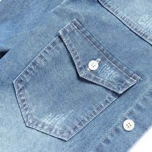 Chemise en jean décontractée pour homme à manches longues, en coton, délavée aux enzymes, coupe classique, avec poches à rabat sur la poitrine, anti-rétrécissement, séchage rapide - Product Image 5