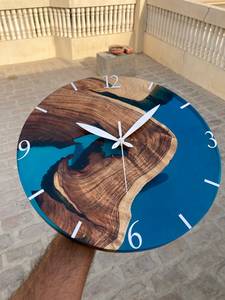 wooden epoxy wall <b>clock</b> custom made epoxy wall <b>clock</b> handmade wall <b>clock</b> resin wall <b>clock</b> in wood - Product Image 3