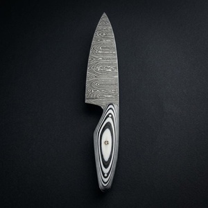 Red Tsunami 8-Inch Damascus Steel Chef Knife Resin Burl Wood Handle Straight <b>Back</b> Bevel Edge Sharp Point Industrial Grade 2 - Product Image 2