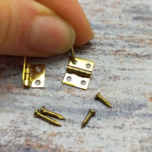 Miniature Scale 1:12 Metal Hinge & <b>Screw</b> <b>Set</b> (<b>Set</b> of 20) Furniture Toy for Dollhouse Decoration for Ages 14+ - Product Image 3