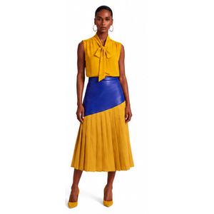 Women Pleated <b>Skirt</b> High Waist A Line Midi <b>Skirt</b> Elegant Flowy Casual Fashion Bottom Comfortable Custom Wholesale Ladies Apparel - Product Image 1