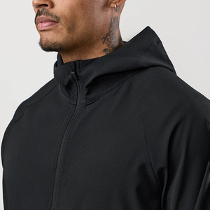 Wholesale Men's Fashion <b>Black</b> Gray Color Block Zip Jacket Sporty Waterproof Breathable Winter <b>Windbreaker</b> Knitted Lightweight - Product Image 5