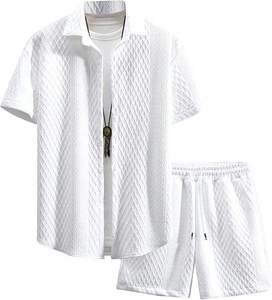 Mens 2 Piece Sportswear Summer Tracksuit Men Casual Sports <b>Joggers</b> <b>Set</b> Solid Color Short Sleeve T Shirt and Shorts <b>Sets</b> - Product Image 2