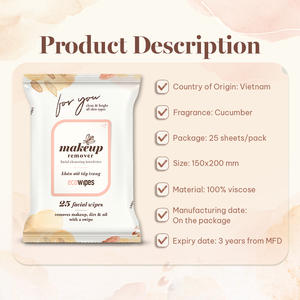 Eco Wipes Lingettes démaquillantes pour peaux sensibles, parfum de concombre, peau douce, sans danger pour un usage quotidien, voyage, marque personnalisée disponible - Product Image 2