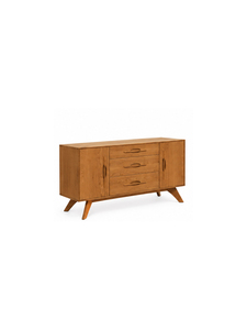 Aparador de Madera Maciza Estético con Almacenamiento Moderno que Ahorra Espacio, 2 Cajones y Armarios Espaciosos para Sala de Estar, Esenciales para Apartamentos - Product Image 5