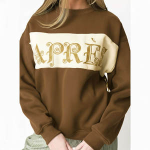 Nouveautés en promotion : Sweat-shirt col roulé pour femme, personnalisable avec logo et lettres, avec badge, coupe oversize, respirant, style streetwear décontracté - Product Image 5