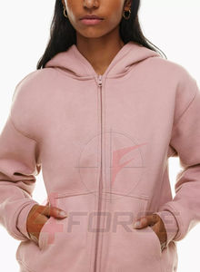 Sudadera Clásica con Cremallera Completa para Mujer, 475 GSM, Felpa de Algodón, Estilo Urbano de Invierno, Proveedor de Etiqueta Privada OEM Personalizada - Product Image 4