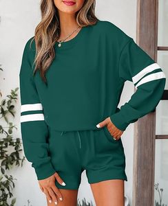 Conjunto de 2 piezas personalizado para mujer: Sudadera y pantalón corto a juego, chándal de moda para otoño - Product Image 5
